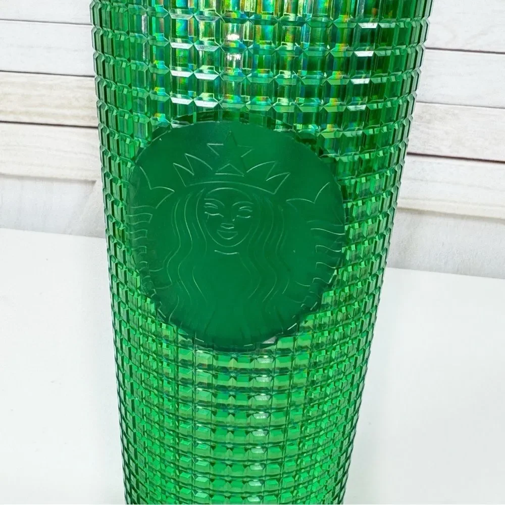 Starbucks 2023‎ Watermelon Grid Cut Acrylic Tumbler Cup Green Pink 24oz Venti